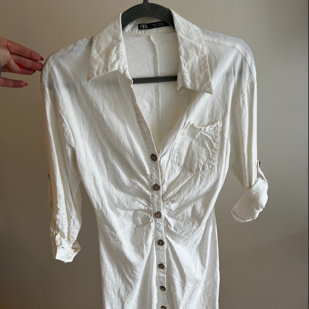 Spring Linen Button-down Dress